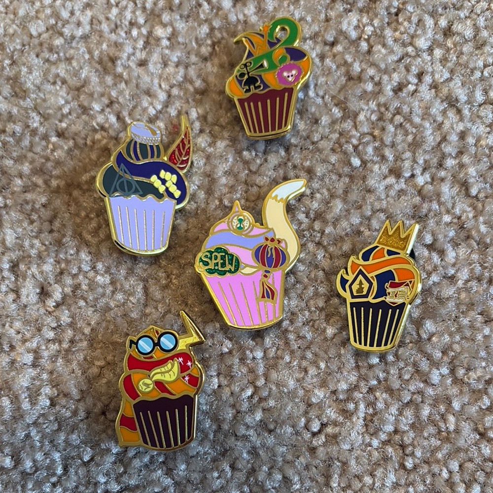 Harry Potter Character Cupcake Enamel Pins - Set of 5